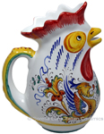 Ceramic Majolica Pitcher Rooster Raffaellesco 20cm