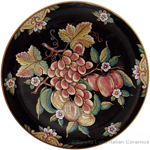 Italian Wall Plate - Black with Fruit 50cm