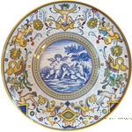 Ceramic Plate - Angeli/Amorini with Nude Border 35cm