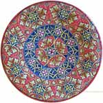 Majolica Plate - Fleur De Lis Red/Blue 30cm