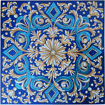 Tile Blue Diamond Weave