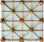 Tile - White with Gold Criss-Cross