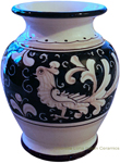 Italian Ceramic Vase Fondo Nero (Black Doves)