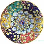 Ceramic Majolica Plate Geometrico Multi-color