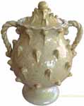 Tuscan Handcrafted Centerpiece/Urn - Honey with Pine