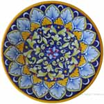 majolica plate - blue yellow red G04 20cm