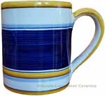 Majolica coffee mug cup - Pennellato Blu