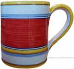 Majolica coffee mug cup - Pennellato Rossa