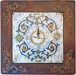 Italian Majolica Clock - Ricco Deruta/Gold - 29cm