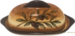 Covered Butter Dish - Brown Olive