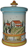 Ceramic Majolica Sugar Jar Tuscan Country Poppies