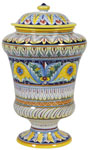 Italian Ceramic Centerpiece Urn - Yellow Crest
