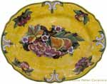 Italian Ceramic Oval Platter Frutta Giallo