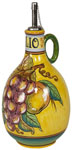 Olive Oil Dispenser GP Yellow with Red Grapes 20cm