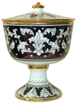 Urn - Large Pisside Blue and Oro Gold  