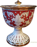 Urn - Large Pisside Ruby and Gold 
