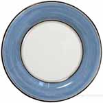 Italian Dinner Plate Black Rim Solid Light Blue - Platino