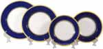 Italian Charger Place Setting - Yellow Border Blue
