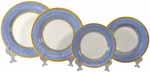 Italian Charger Place Setting - Yellow Border Light Blue