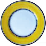 Deruta Italian Salad Plate - Black Rim Solid Yellow - Giallo