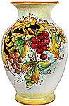 Deruta Italian Ceramic Vase - Frutta Grapes